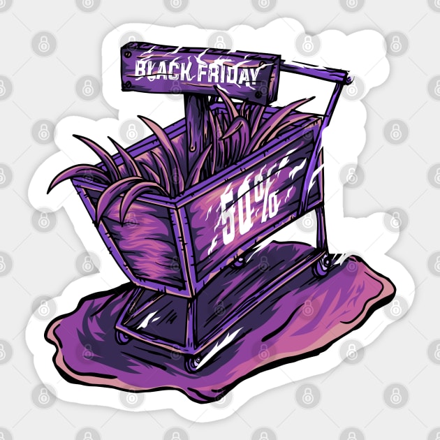 Trolley Black Friday Sticker by Mako Design 